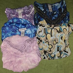 Catherines Women's Tops - Blue, Purple, Pink, Black, Cream